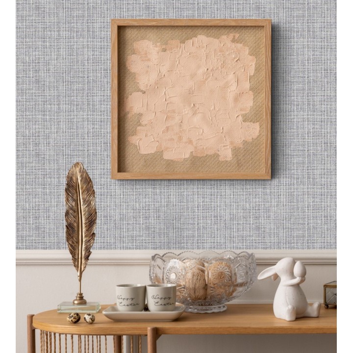 Papel pintado tejido de lino tonos grises y visón con textura - London Textile 682508