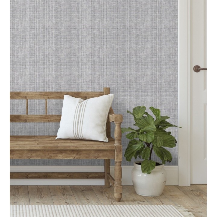 Papel pintado tejido de lino tonos grises y visón con textura - London Textile 682508