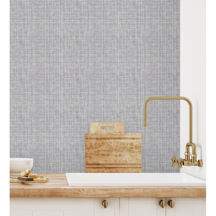 Papel pintado tejido de lino tonos grises y visón con textura - London Textile 682508