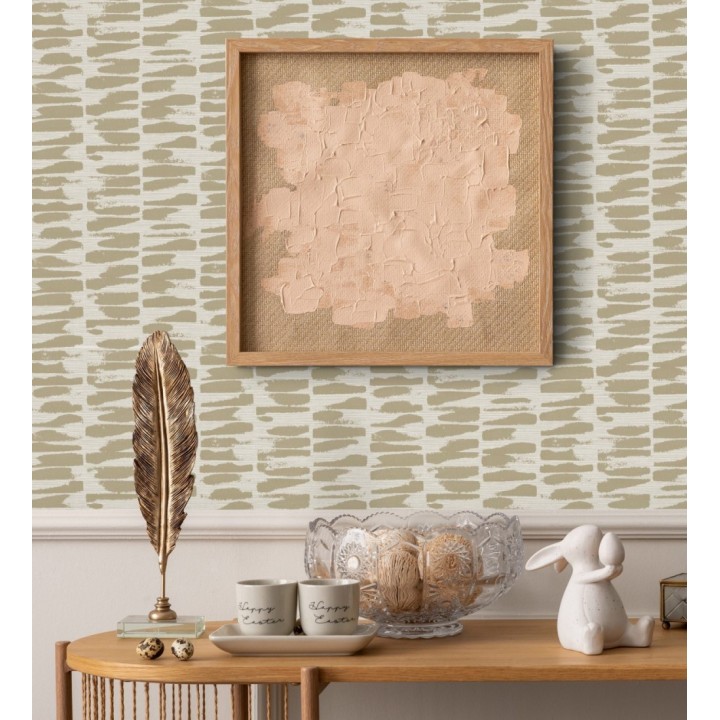 Papel pintado abstracto con pinceladas de pintura dorada estilo africano - Wari 682513