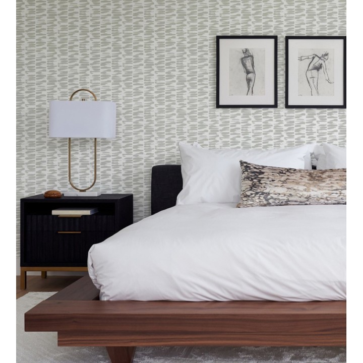 Papel pintado abstracto con pinceladas de pintura gris claro estilo africano - Wari 682516