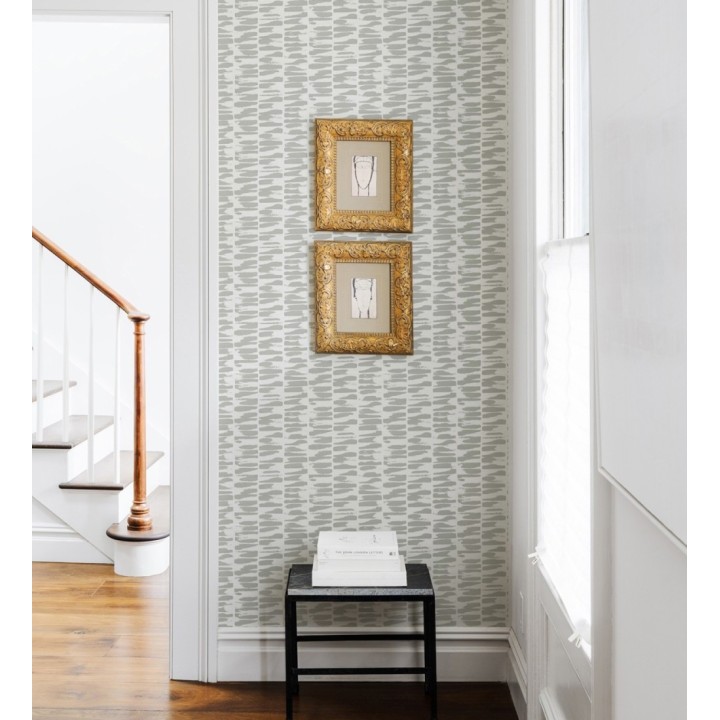 Papel pintado abstracto con pinceladas de pintura gris claro estilo africano - Wari 682516