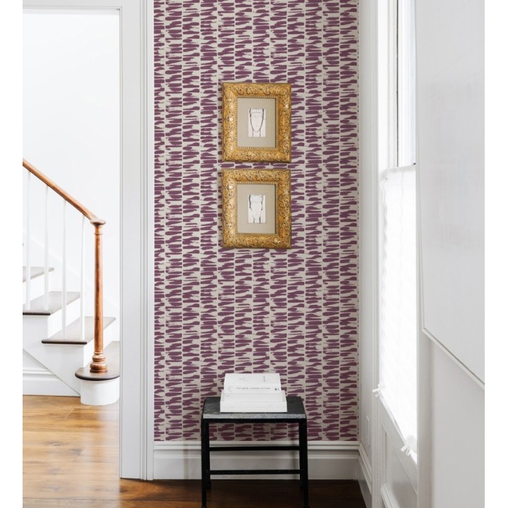 Papel pintado abstracto con pinceladas de pintura color berenjena estilo africano - Wari 682517