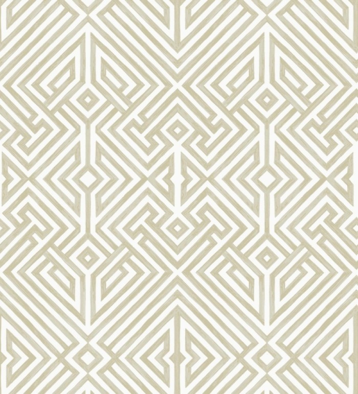 Papel pintado geométrico de líneas doradas con diseño art déco  - Akarus 682522