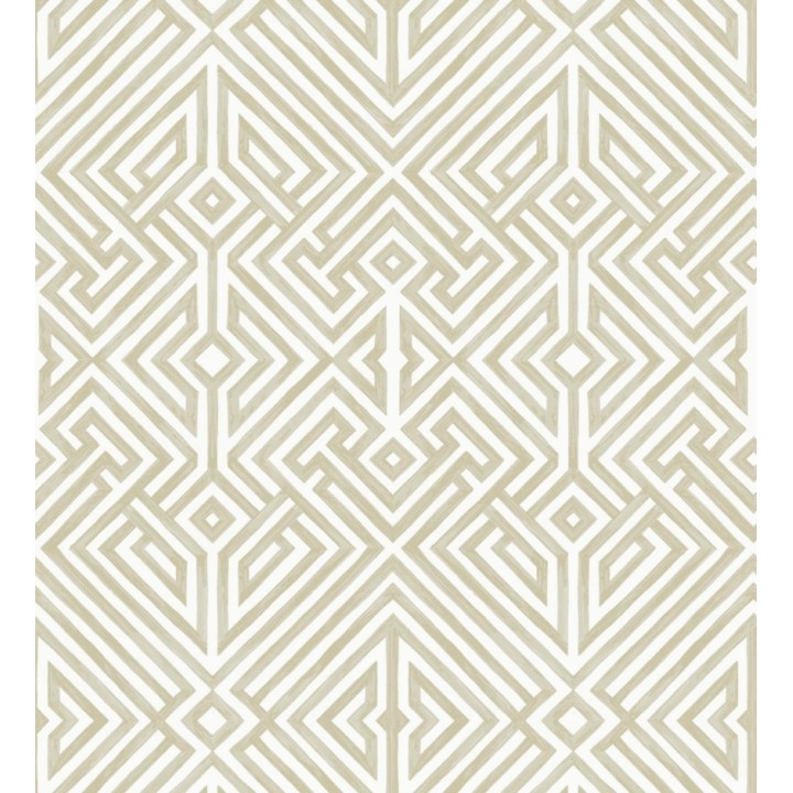 Papel pintado geométrico de líneas doradas con diseño art déco  - Akarus 682522