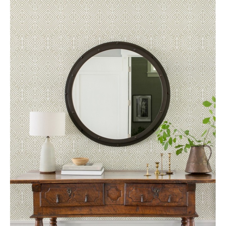 Papel pintado geométrico de líneas doradas con diseño art déco  - Akarus 682522