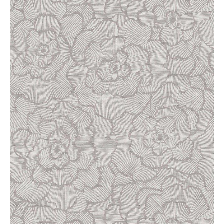 Papel pintado de flores grandes color gris violáceo - Dublin Flowers 682524