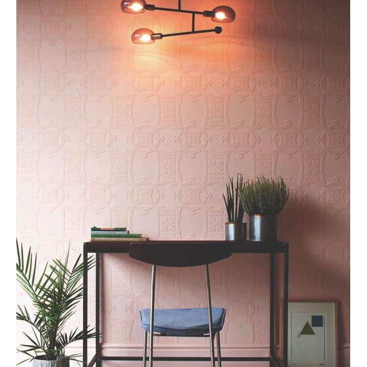 Papel pintado blanco repintable texturizado de alto relieve - Cleva Texture 682526