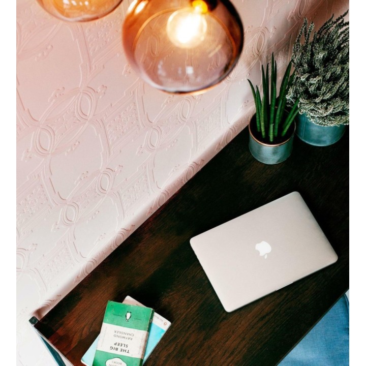 Papel pintado blanco repintable texturizado de alto relieve - Cleva Texture 682526