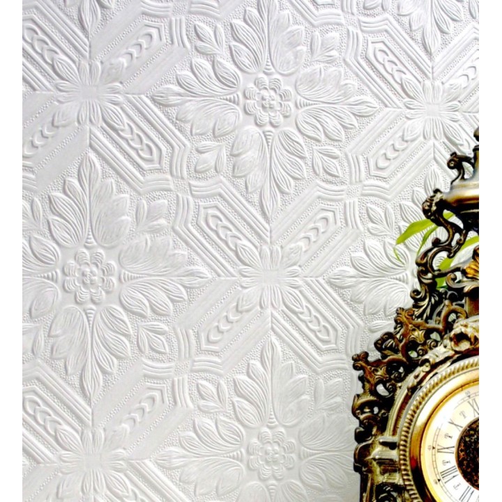 Papel pintado blanco repintable texturizado de alto relieve - Creta Texture 682527