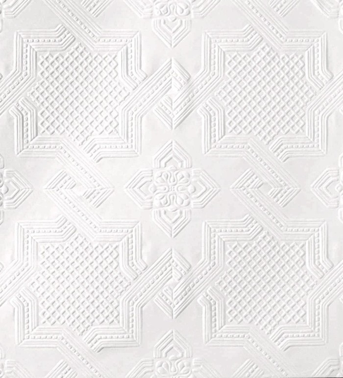 Papel pintado blanco repintable texturizado de alto relieve - Bastian Texture 682528