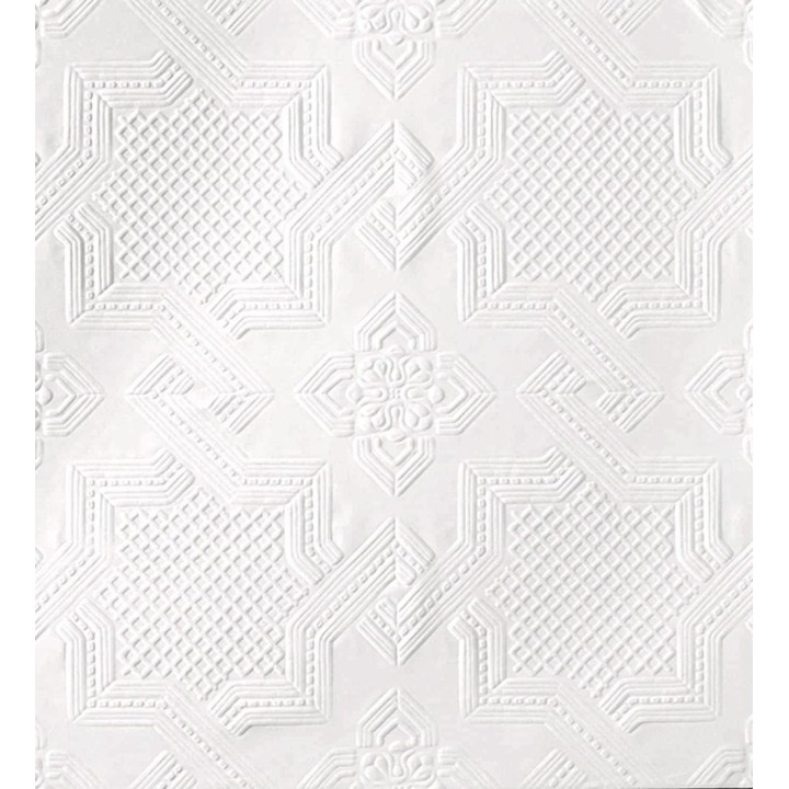 Papel pintado blanco repintable texturizado de alto relieve - Bastian Texture 682528