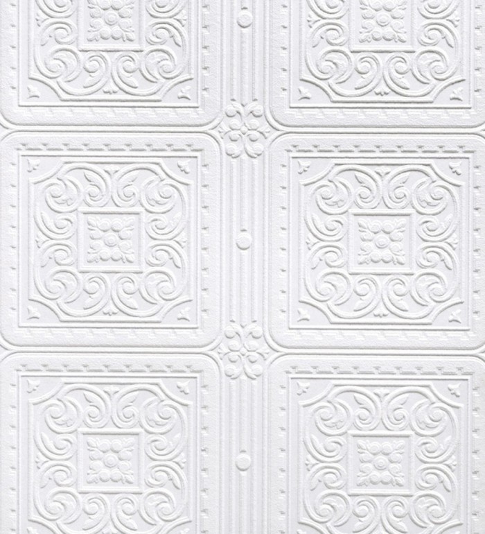 Papel pintado blanco repintable texturizado de alto relieve - Bizancio Texture 682529