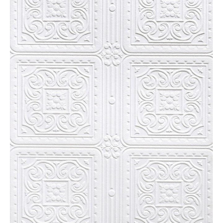 Papel pintado blanco repintable texturizado de alto relieve - Bizancio Texture 682529