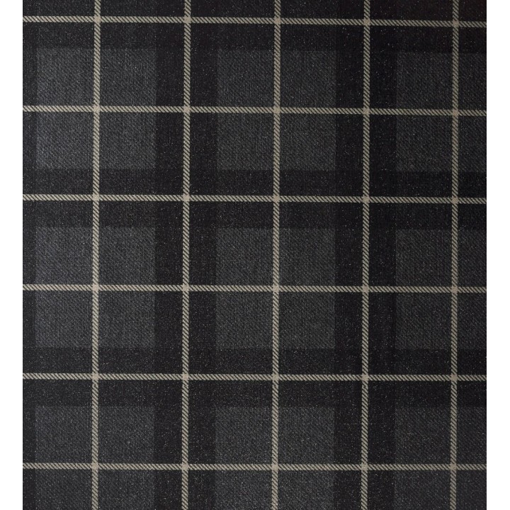 Papel pintado de cuadros escoceses efecto tela tartán color negro - Norris 682530