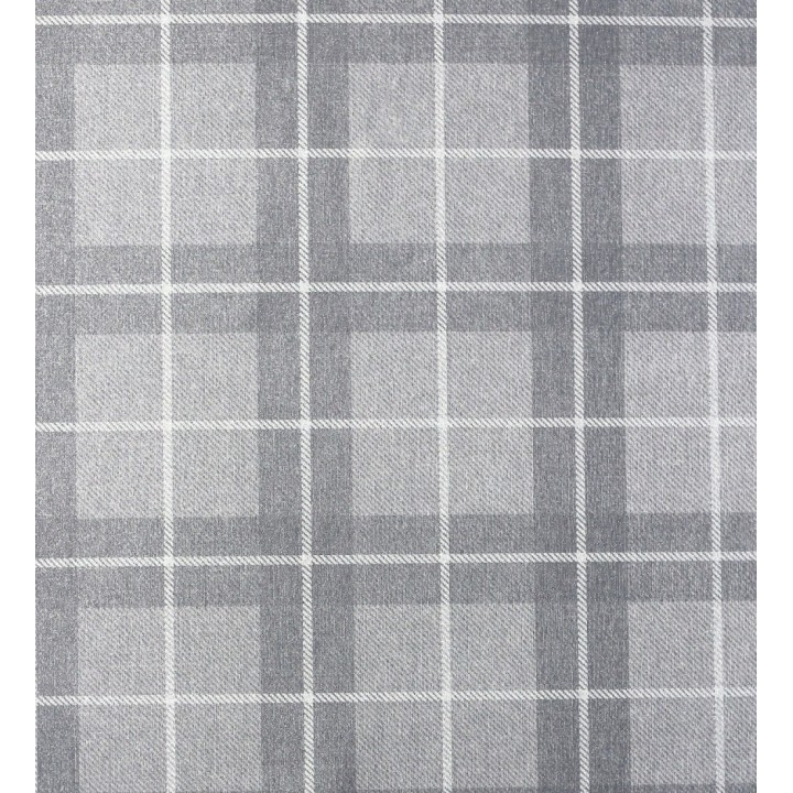 Papel pintado de cuadros escoceses efecto tela tartán color gris - Norris 682531