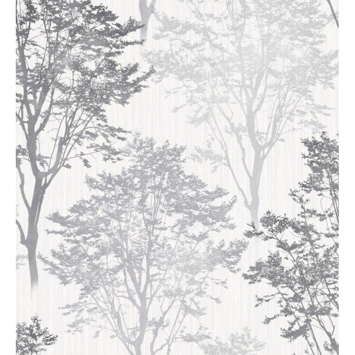 Papel pintado de árboles tonos grises y plata - Gilson Grove 682532