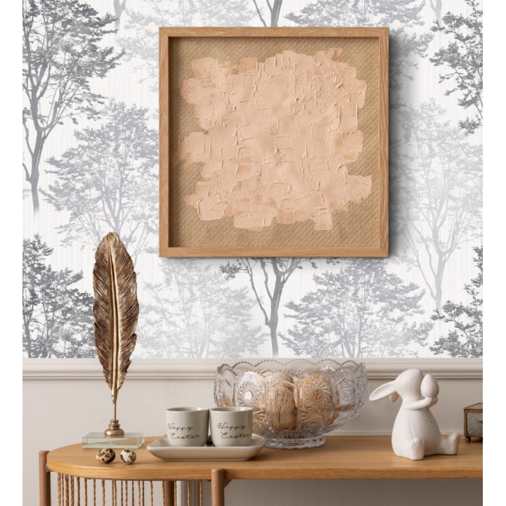Papel pintado de árboles tonos grises y plata - Gilson Grove 682532