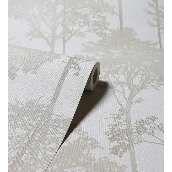 Papel pintado de árboles beige claro - Ava Woodland 682536