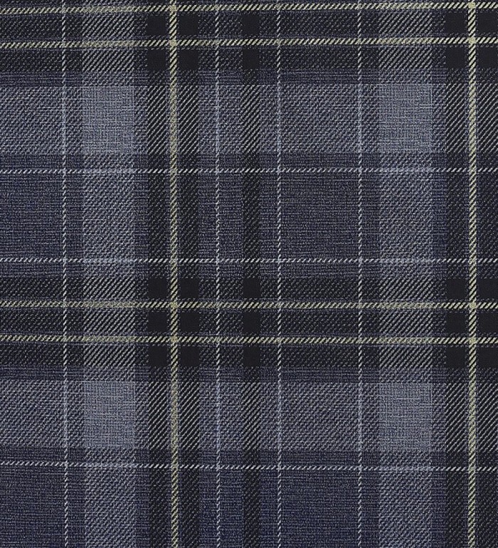Papel pintado de cuadros escoceses efecto tela tartán color azul oscuro - Carson 682537