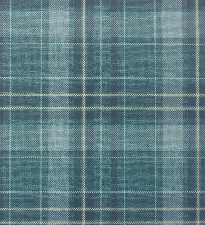 Papel pintado de cuadros escoceses efecto tela tartán color turquesa - Carson 682538