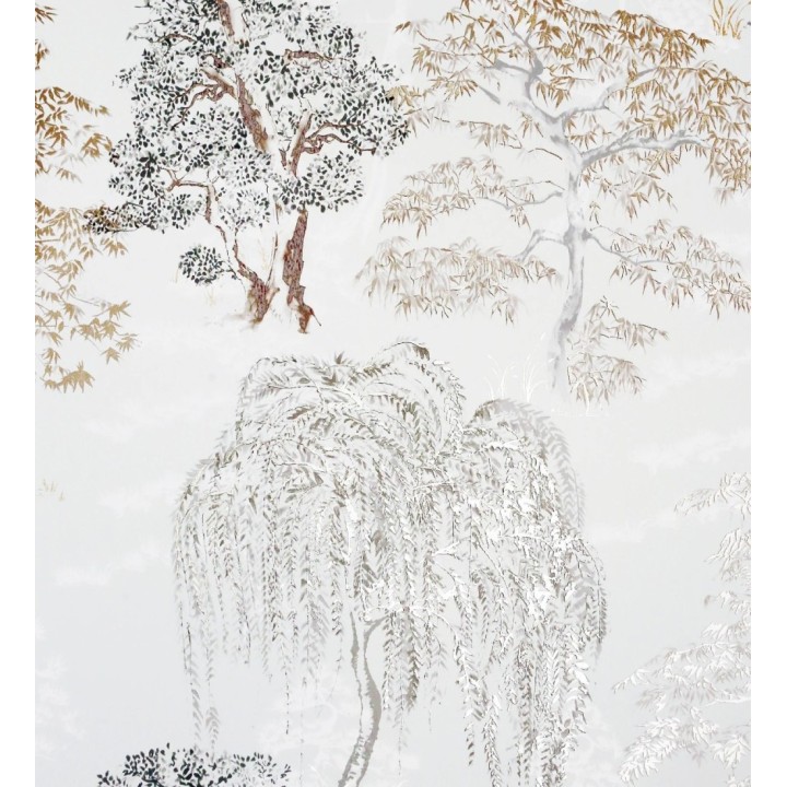 Papel pintado de árboles centenarios con incrustaciones metalizadas - Sherwood Canopy 682545