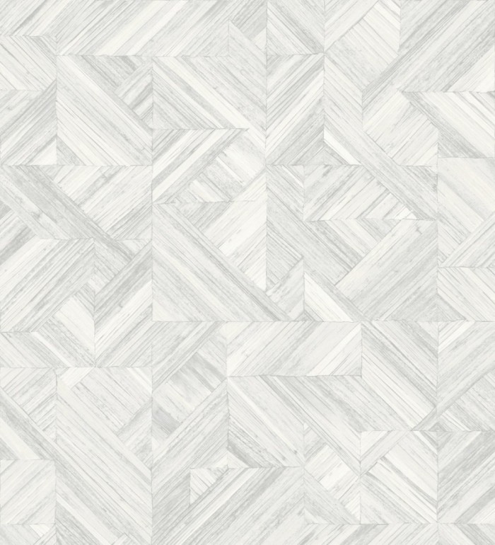 Papel pintado efecto madera teñida formando dibujo geométrico - Ekon 682554