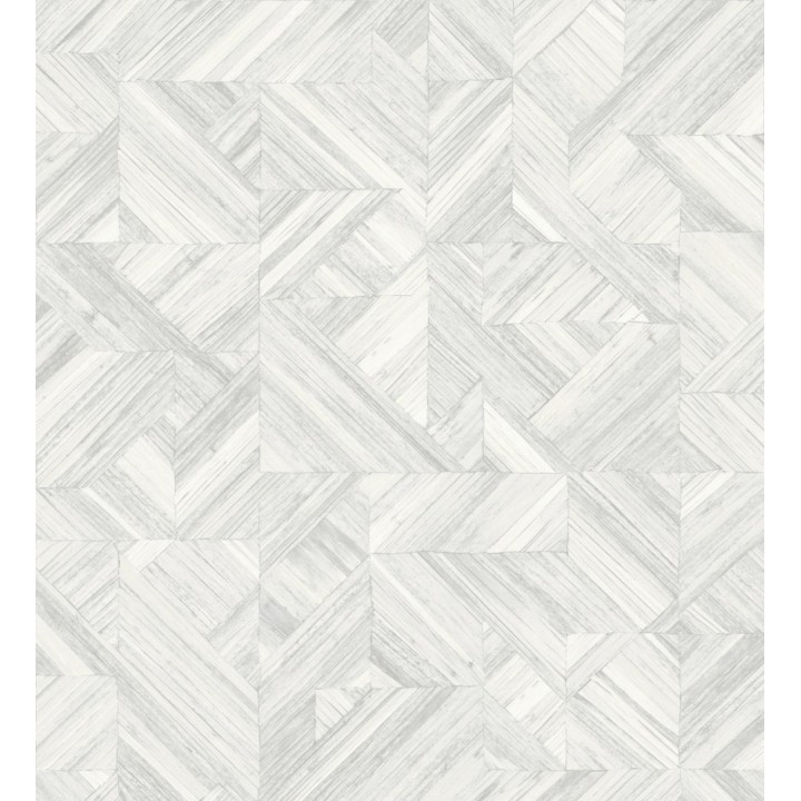 Papel pintado efecto madera teñida formando dibujo geométrico - Ekon 682554