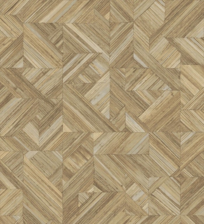 Papel pintado efecto madera teñida formando dibujo geométrico - Ekon 682555