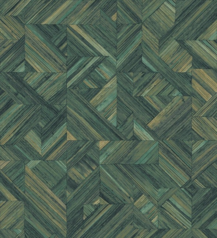 Papel pintado efecto madera teñida formando dibujo geométrico - Ekon 682559