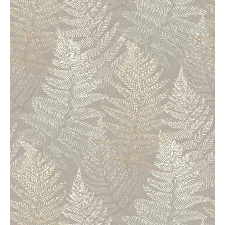 Papel pintado hojas de helecho fondo gris cálido - Jasper Foliage 682561