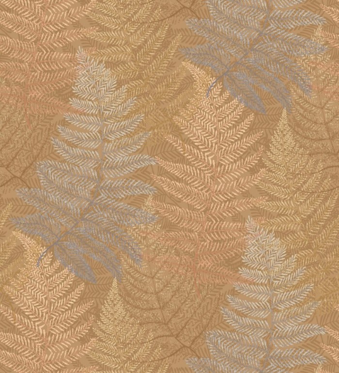 Papel pintado hojas de helecho color terracota - Jasper Foliage 682562