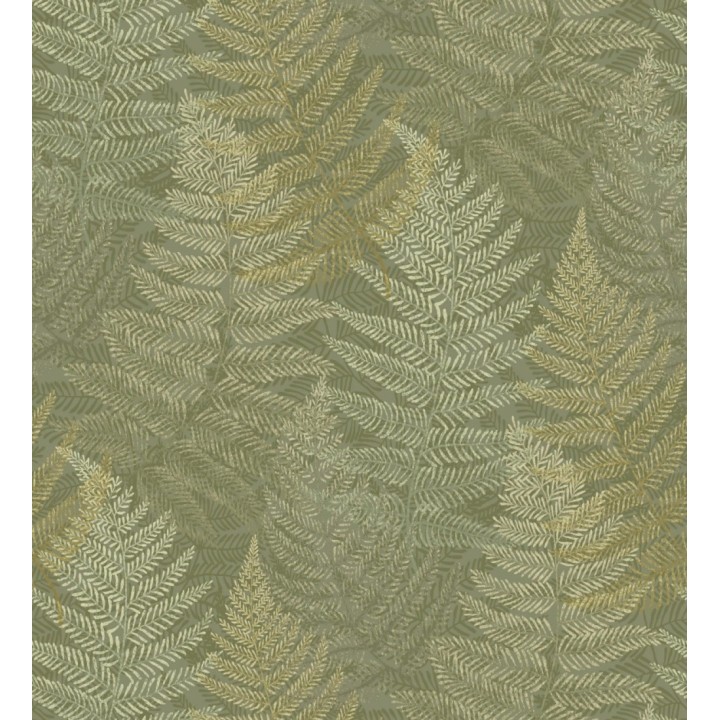 Papel pintado hojas de helecho fondo verde - Jasper Foliage 682563
