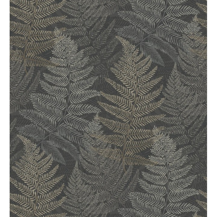 Papel pintado hojas de helecho fondo gris pizarra - Jasper Foliage 682564