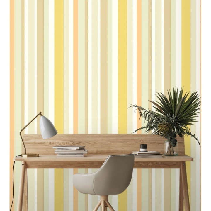 Papel pintado de rayas texturizadas multicolor  - Raya Zeila 682566