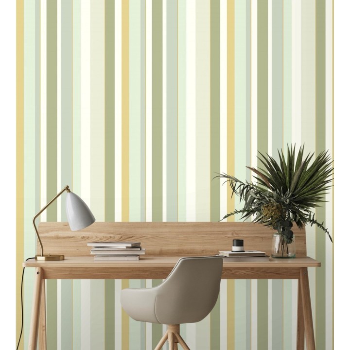 Papel pintado de rayas texturizadas multicolor  - Raya Zeila 682567