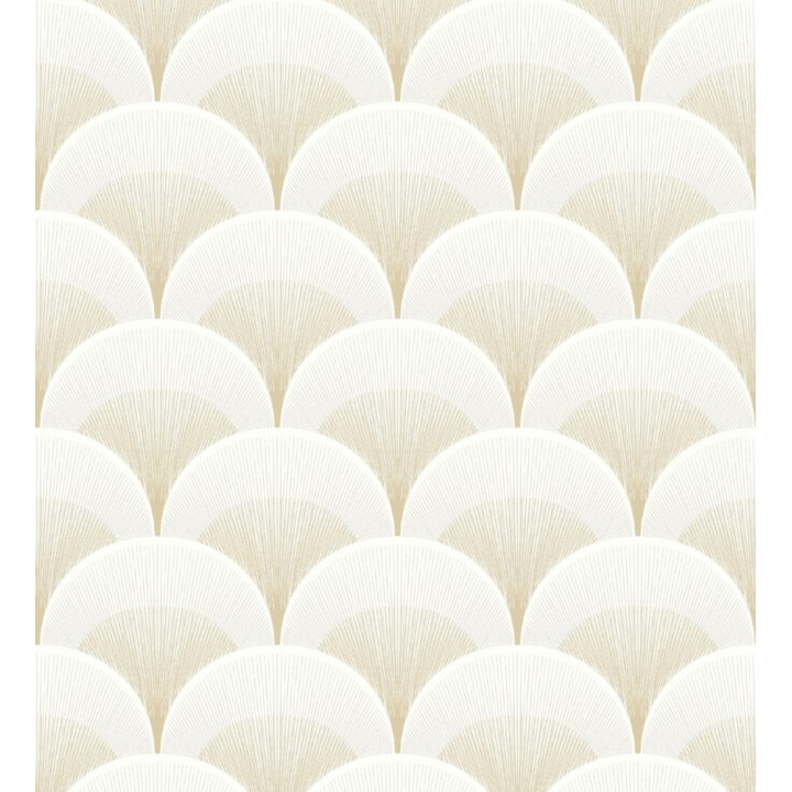 Papel pintado geométrico Art déco color dorado - Aiden Nouveau 682577