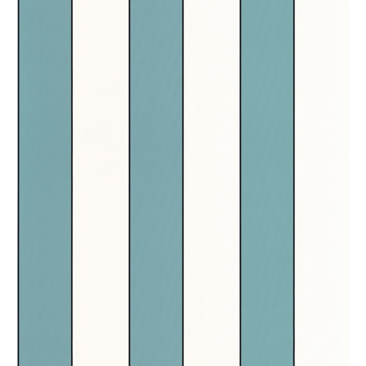 Papel pintado de rayas tonos azules con líneas finas negro - Diana Stripes 682585
