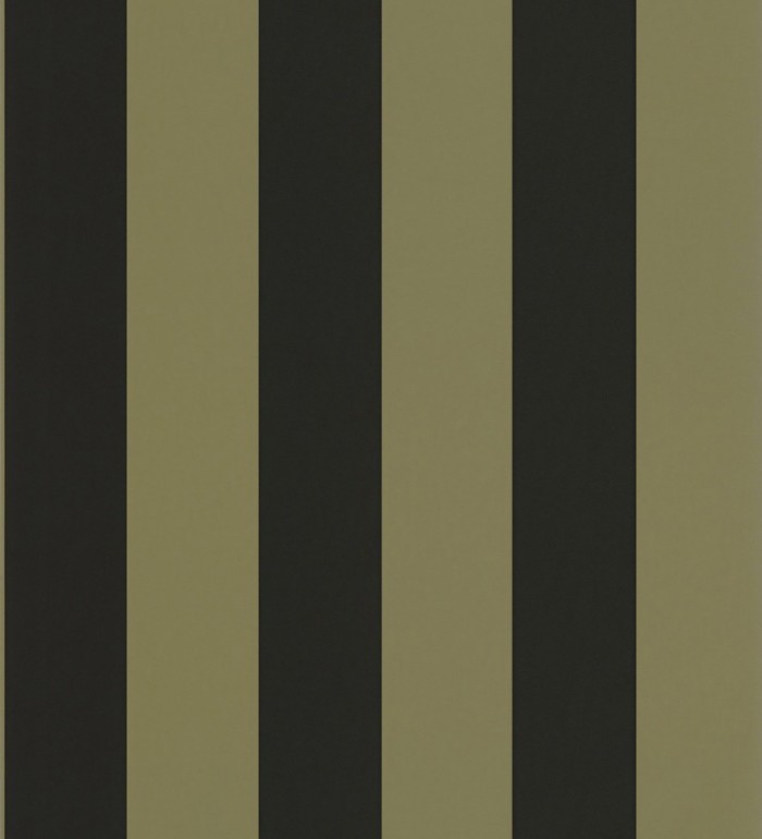 Papel pintado rayas negras y verde caqui con textura rugosa - Amelia Stripes 682591