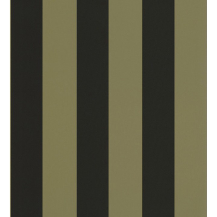 Papel pintado rayas negras y verde caqui con textura rugosa - Amelia Stripes 682591