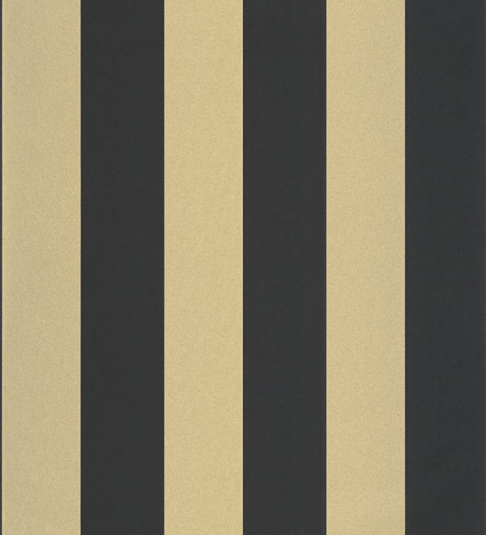 Papel pintado rayas oro y negro con textura rugosa - Amelia Stripes 682594