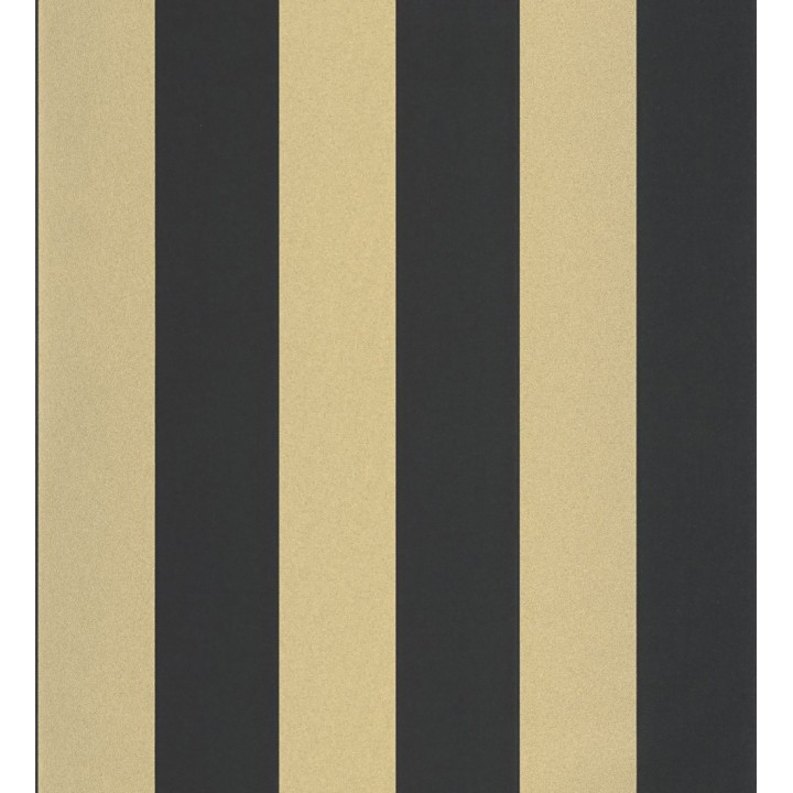 Papel pintado rayas oro y negro con textura rugosa - Amelia Stripes 682594