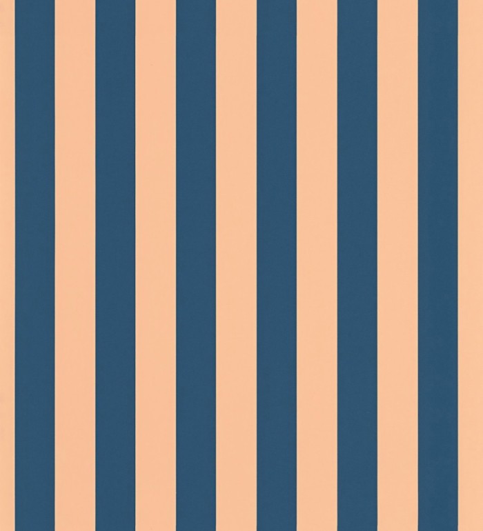 Papel pintado rayas finas azules y naranja con textura - Marlene Stripes 682601
