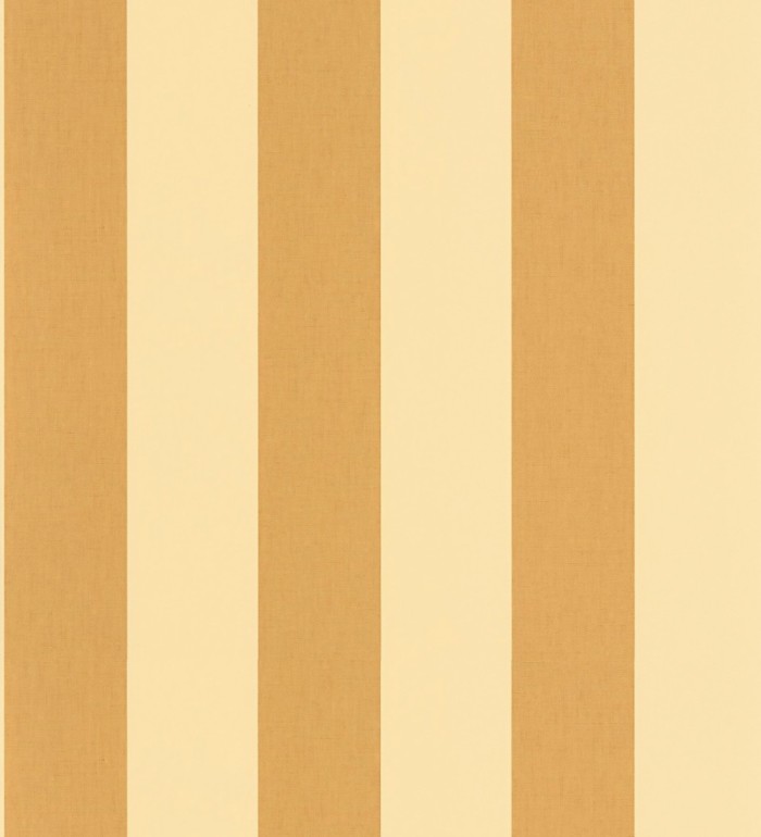Papel pintado de rayas color ocre y amarillo imitando al tejido de lino - Garbo Stripes 682606