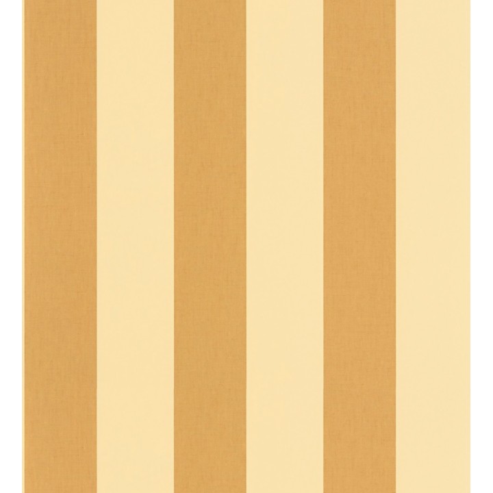 Papel pintado de rayas color ocre y amarillo imitando al tejido de lino - Garbo Stripes 682606