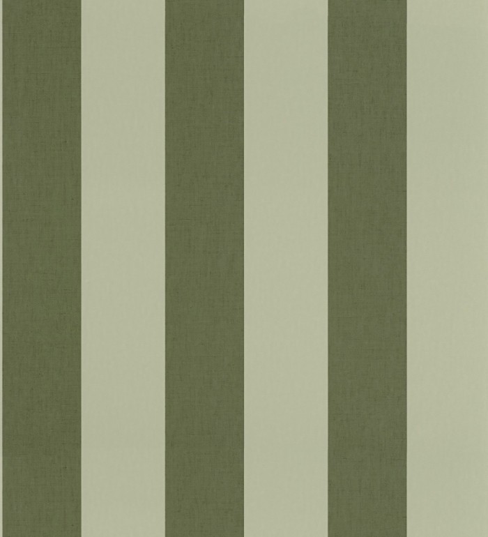 Papel pintado de rayas tonos verde hoja imitando al tejido de lino - Garbo Stripes 682612