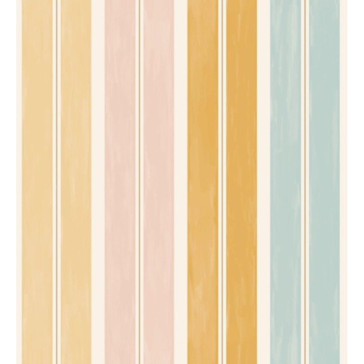 Papel pintado rayas pintadas con acuarela y líneas doradas - Nima Stripes 682620