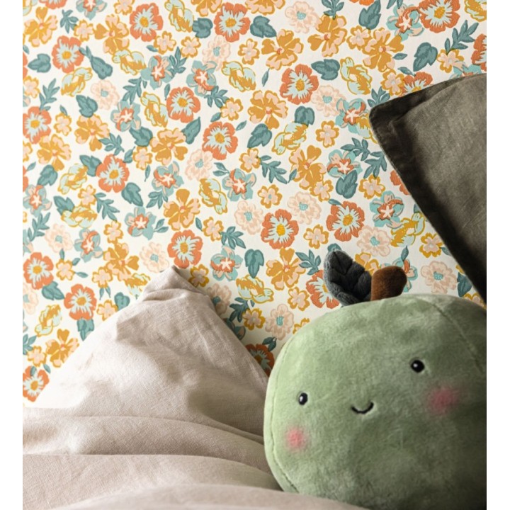 Papel pintado flores pequeñas multicolor - Cherise 682626