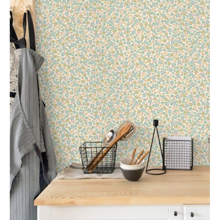 Papel pintado flores pequeñas multicolor - Cherise 682627