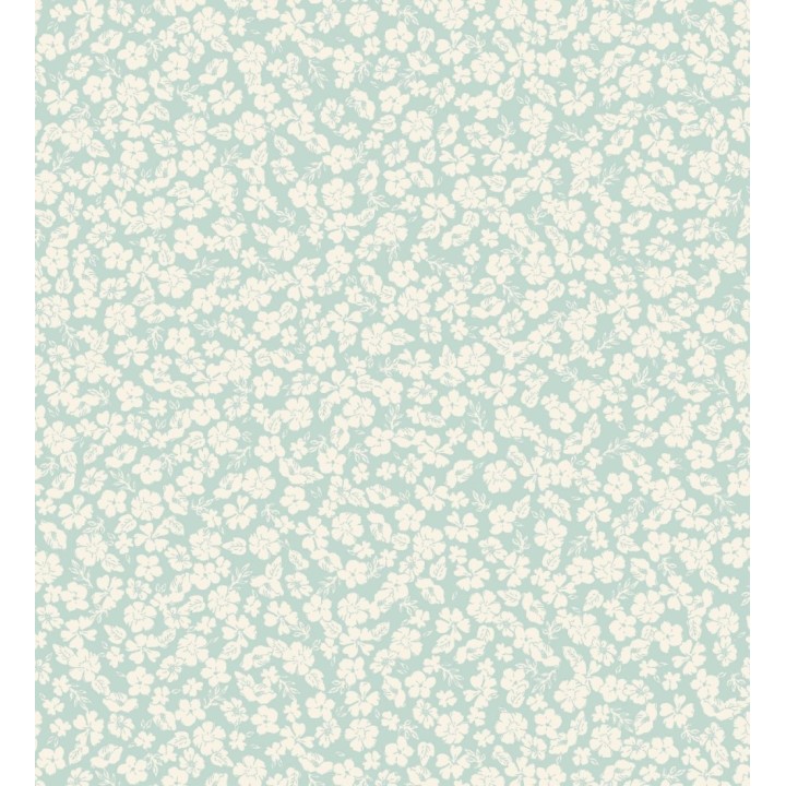 Papel pintado flores pequeñas celestes y blanca - Cherise 682628